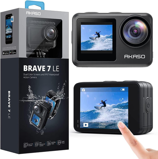 Cámara de Acción AKASO Brave 7 LE 4k 30fps 20MP WiFi Sumergible