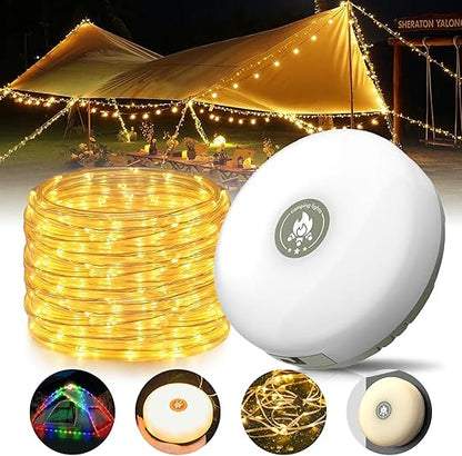 Rollo luz led recargable camping multifuncion 10m