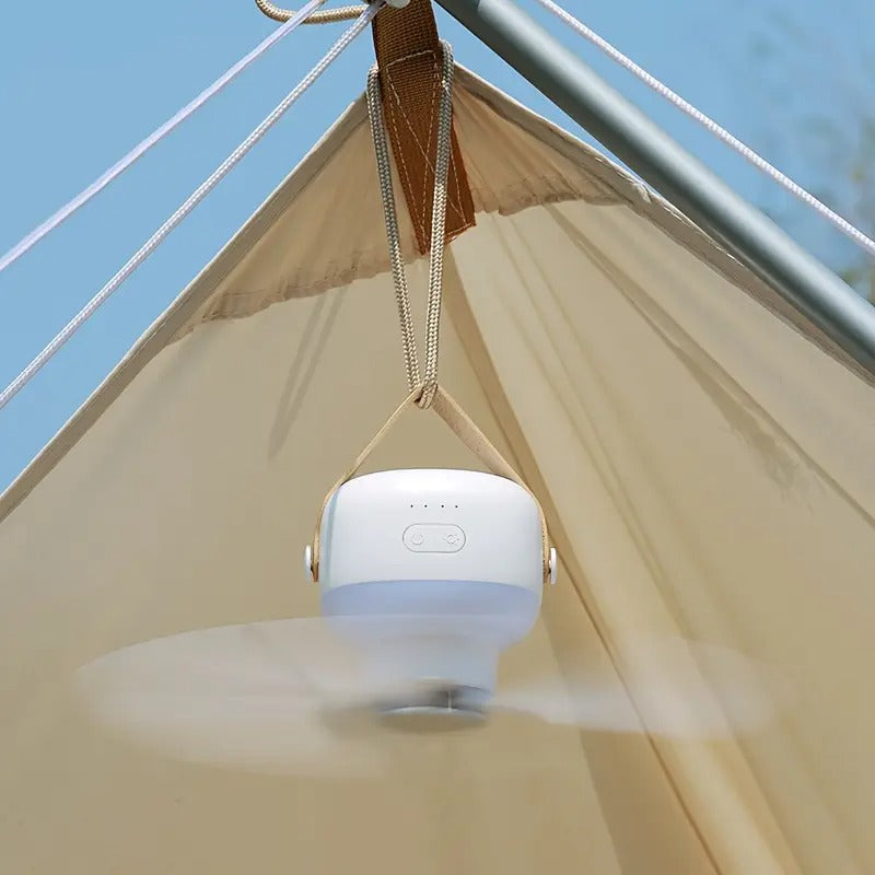 Ventilador Portátil Recargable Con Lámpara + Trípode y Control Remoto