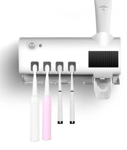 Dispensador de Pasta Dental y Porta Cepillos Con Luz UV Para una Higiene Avanzada