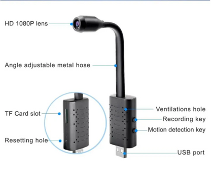 Mini cámara espía wifi flexible total flexspycam vigilancia encubierta