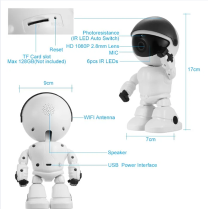 Cámara de seguridad wifi muñeco el vigilante en forma de robot