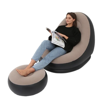 Sillón inflable ergonómico con reposapiés ideal para descansar y relajarse