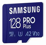 Tarjeta de memoria microSD PRO Plus + adaptador, 128 GB, Full HD y 4K