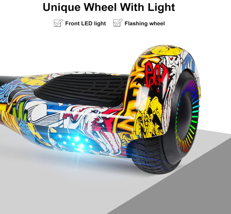 Scooter hoverboard eléctrico con parlante, Bluetooth + Lights