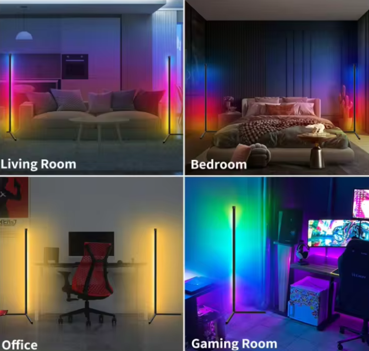 Luz led RGB tubo multicolor para decorar oficina u hogar con base vertical 125cm