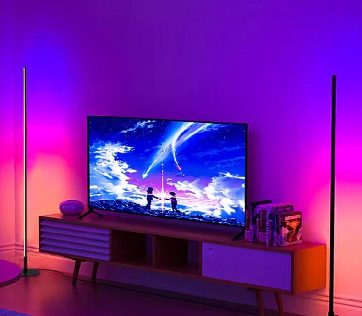 Luz led RGB tubo multicolor para decorar oficina u hogar con base vertical 125cm