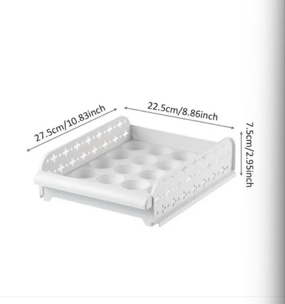 Bandeja modular de huevos almacena 20 unidades con diseño apilable