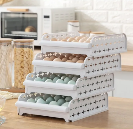 Bandeja modular de huevos almacena 20 unidades con diseño apilable