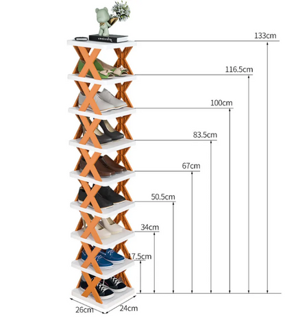 Zapatera armable de 5 niveles organizador de calzado compacto y versátil