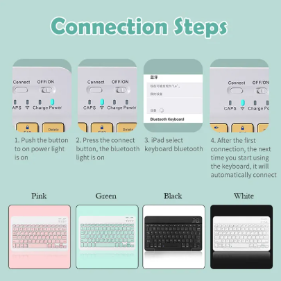 Teclado y mouse inalámbricos bluetooth recargable batería de larga duración