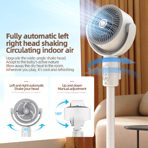 Ventilador circular ajustable vertical con base para escritorio