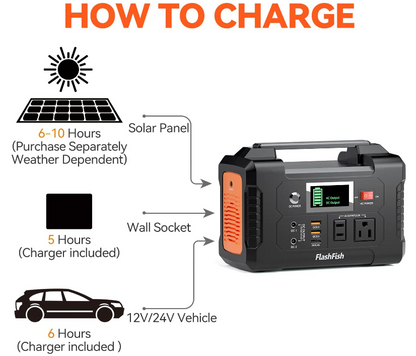 Estación de energía portátil de 200W, 40800 mAh salida 110V- FlashFish