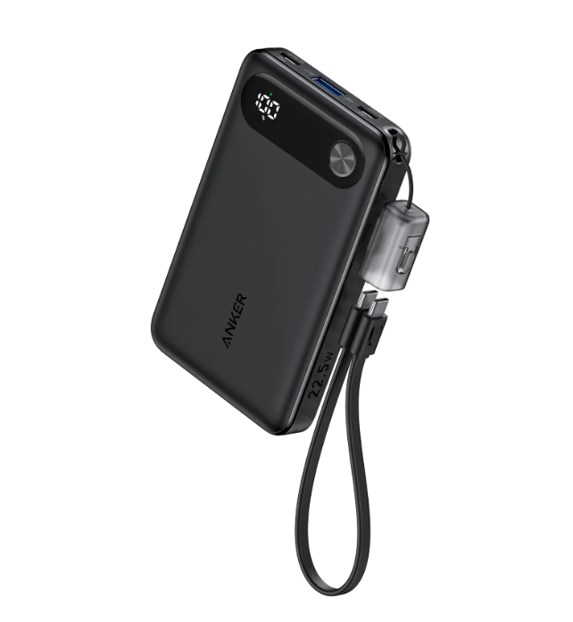 Anker Power Bank 10.000 mAh Cargador Portátil con cable de USB-C incorporado