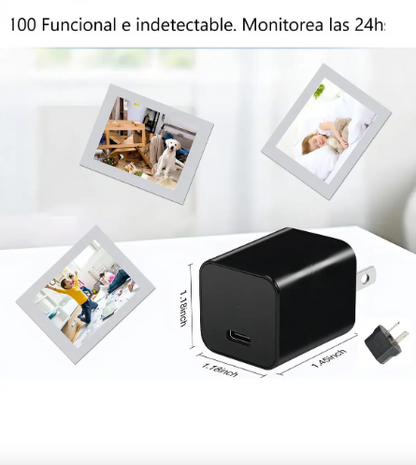 Adaptador Enchufe Espía Cámara HD WiFi con Visión Nocturna