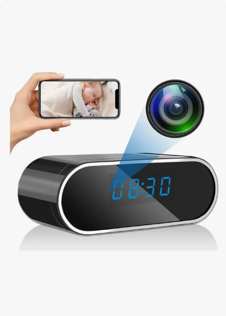 Reloj Espía Cámara HD WiFi Recargable con Visión Nocturna y Detección de Movimiento