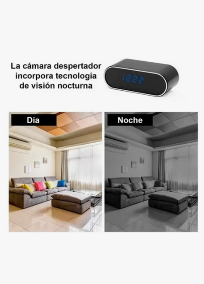 Reloj Espía Cámara HD WiFi Recargable con Visión Nocturna y Detección de Movimiento