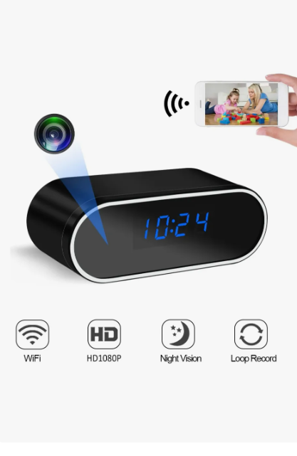 Reloj Espía Cámara HD WiFi Recargable con Visión Nocturna y Detección de Movimiento