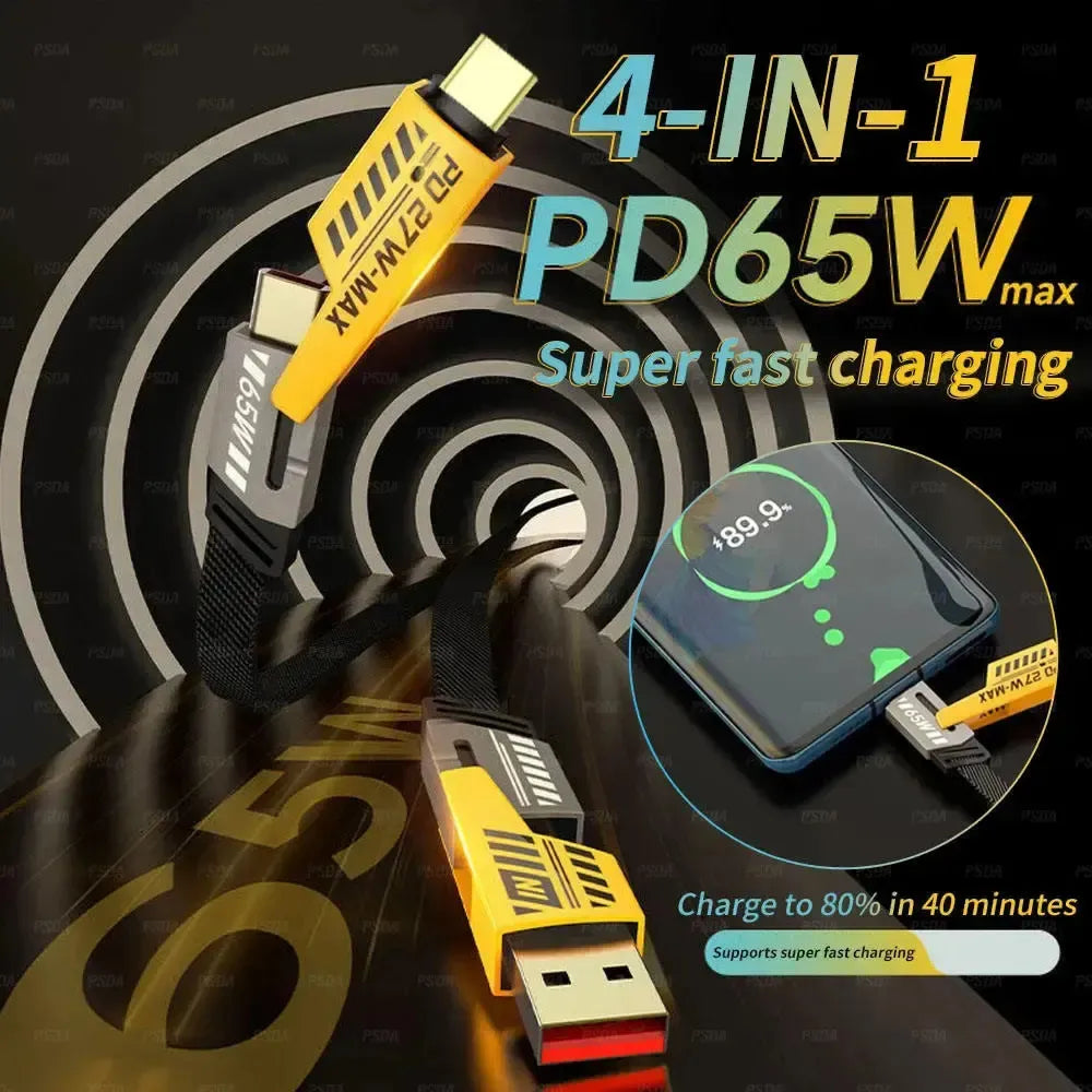 Cable De Carga Rapida Homeyes 4 en 1 - 60W/27W - 1M