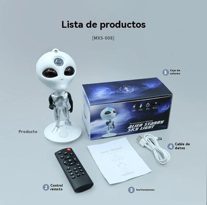 Lámpara Extraterrestre Proyector Estrellas Bocina Bluetooth