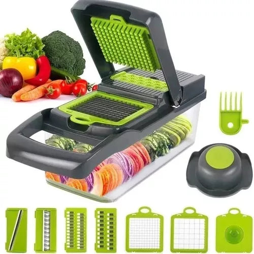 Picadora rallador cortador rebanador, manual de verduras fruta 14 en 1