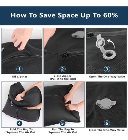Bolsa Plastica Compresion Al Vacio Para Viajes No Necesita Bomba 38x28CM