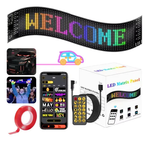 Letrero Carro Luz Led Flexible Smart Control APP 38X9CM