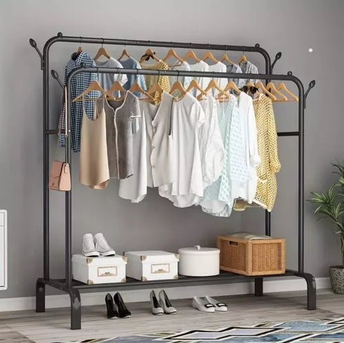 PERCHERO ROPA METALICO 2 NIVELES 48KG 96x45CM - 162 ALT