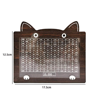 Alcancía Motivadora de Madera para Ahorrar Estilo Gatito + Marcador