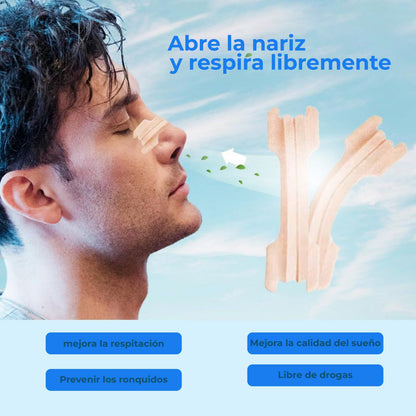 Tiras Nasales Antirronquidos Respiración Libre y Sueño Profundo 30 pcs