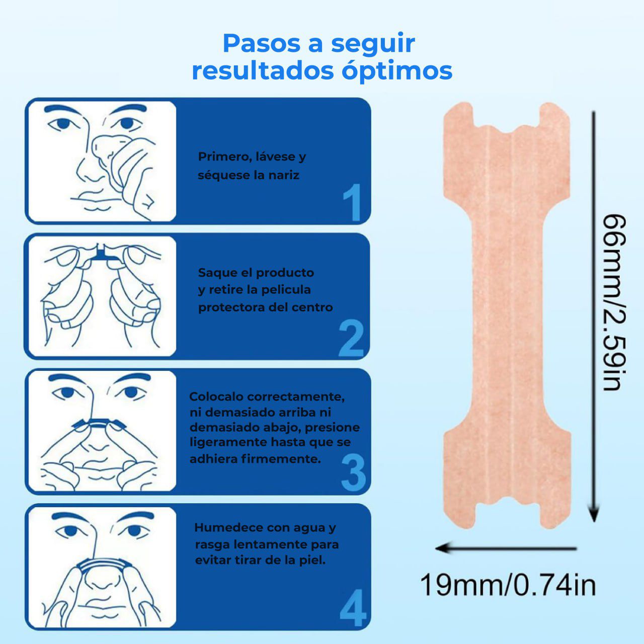 Tiras Nasales Antirronquidos Respiración Libre y Sueño Profundo 30 pcs