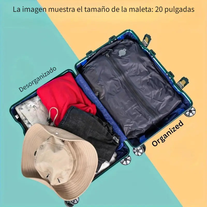 Bolsa Plastica Compresion Al Vacio Para Viajes No Necesita Bomba 38x28CM