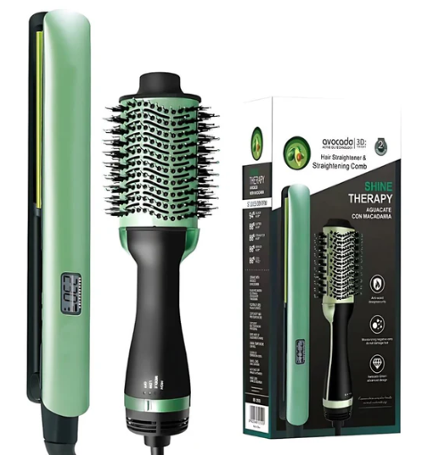 Kit Cepillo Alisador Mas Plancha De Cabello Sonar