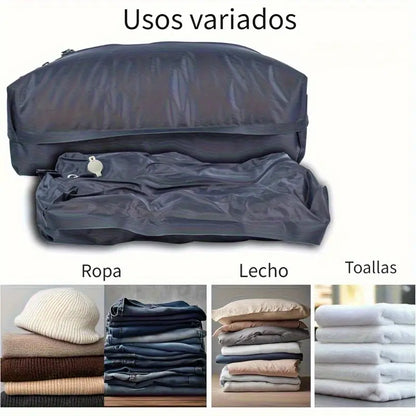 Bolsa Plastica Compresion Al Vacio Para Viajes No Necesita Bomba 38x28CM