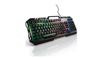 Teclado Gaming metálico con iluminación RGB con conexión USB