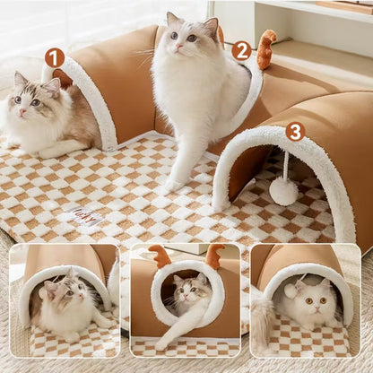 Casa Túnel de Gatos Afelpada 65x45cm