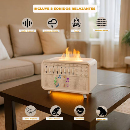 Difusor Humidificador Ambiental con 8 Sonidos Relajantes + Parlante Bluetooth