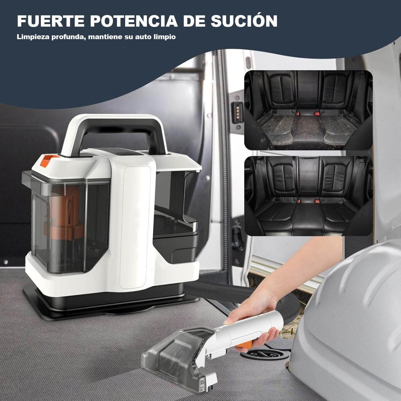 Máquina de Limpieza en Seco y Húmedo 750W con Succión Fuerte para Muebles