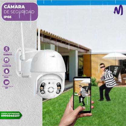 Cámara de seguridad wifi estilo domo para exterior ip66 visión nocturna