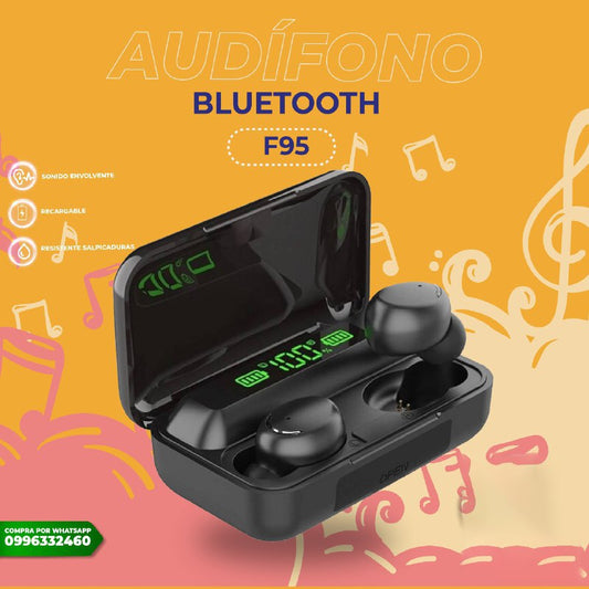 Audifono bluetooth tws f95 auriculares inalámbricos 2 en 1 mini power bank