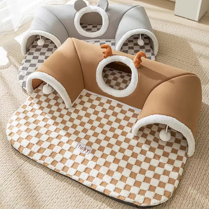 Casa Túnel de Gatos Afelpada 65x45cm