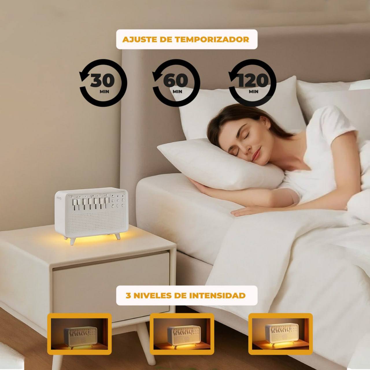 Difusor Humidificador Ambiental con 8 Sonidos Relajantes + Parlante Bluetooth