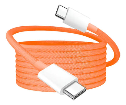 Cargador Carga Rápida Cubo Tipo C y Cable de Nylon USB-C a USB-C (1m)
