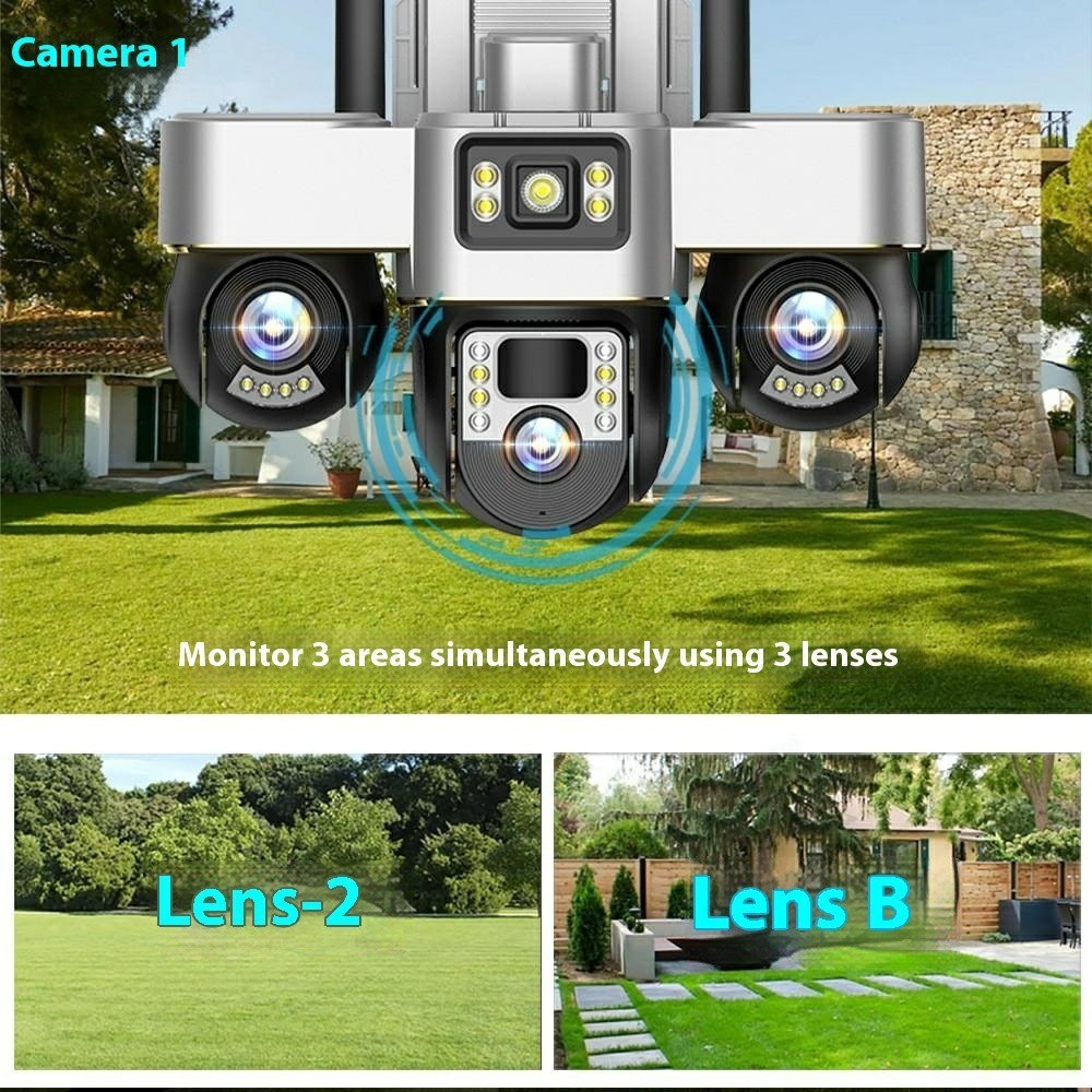 Cámara VTS30 Robótica 3 Lentes, Solar, Sirena y Alarma