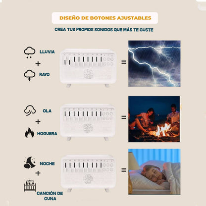 Difusor Humidificador Ambiental con 8 Sonidos Relajantes + Parlante Bluetooth