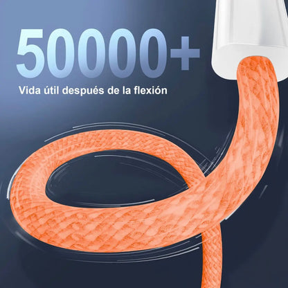 Cargador Carga Rápida Cubo Tipo C y Cable de Nylon USB-C a USB-C (1m)