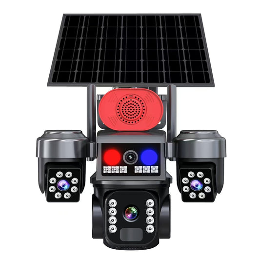 Cámara QL23 Triple Lente Solar, Sirena y Alarma