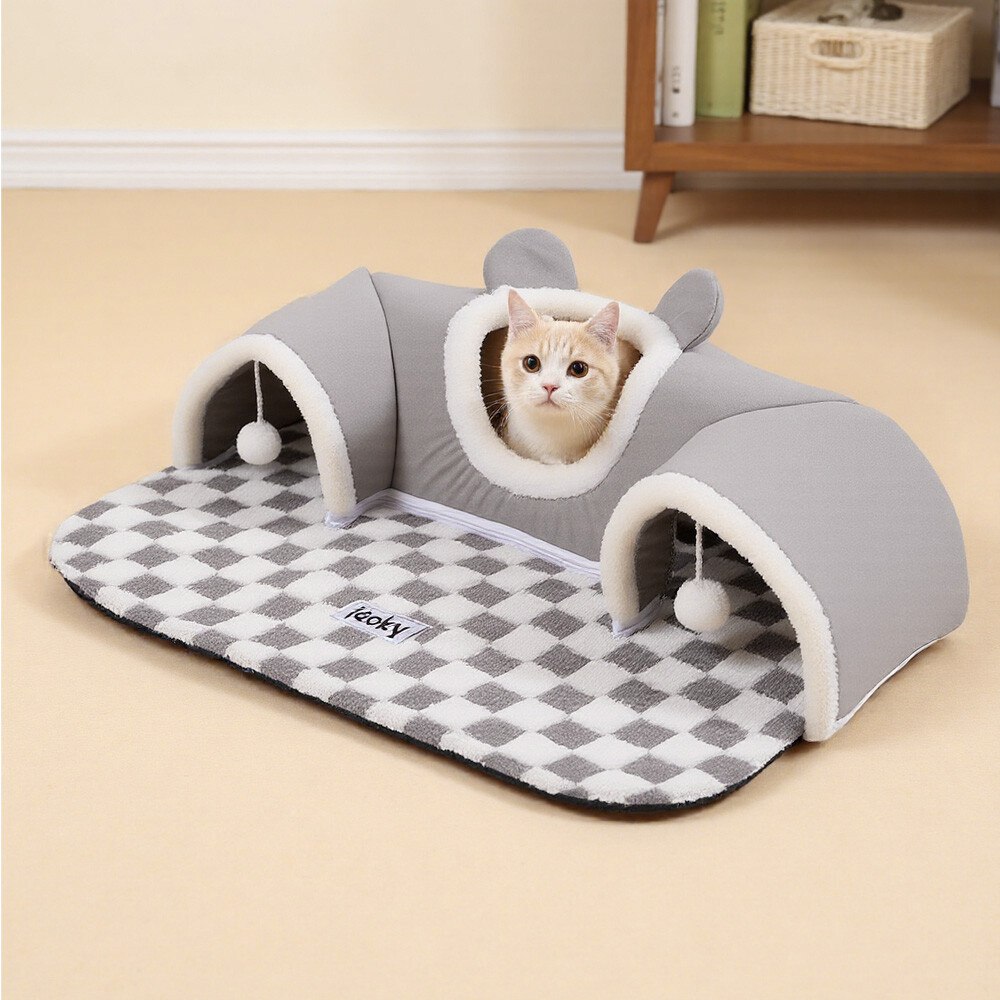 Casa Túnel de Gatos Afelpada 65x45cm