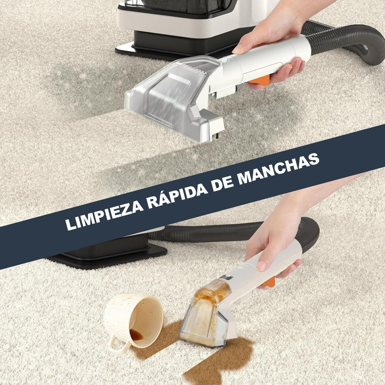 Máquina de Limpieza en Seco y Húmedo 750W con Succión Fuerte para Muebles