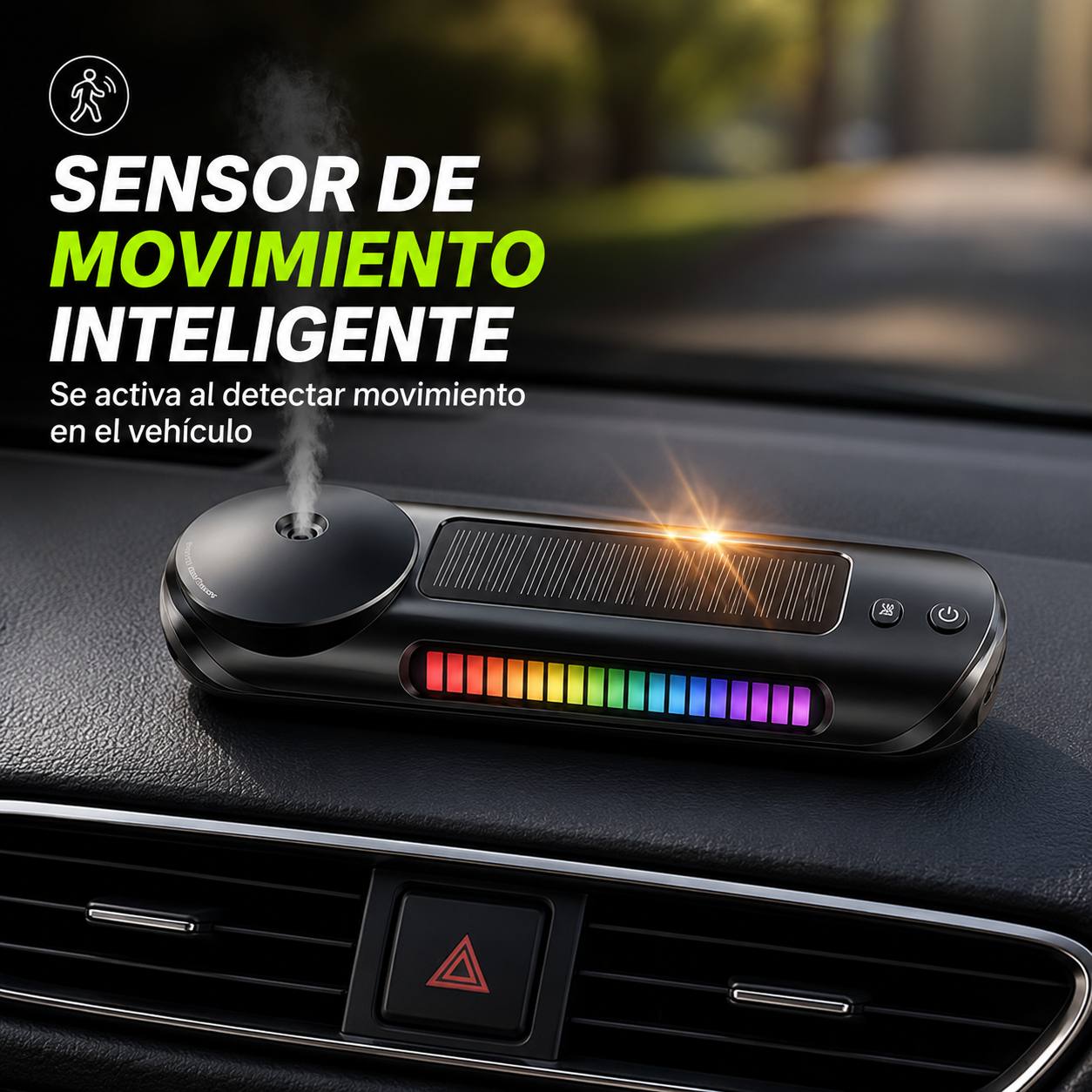 Difusor Solar con Luz Rítmica RGB y Sensor de Vibración